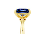 Yellow gold Princess Cut Blue Sapphire Solitaire Engagement Ring with Classic Band and Four-Prong Setting_17