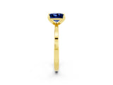 Yellow gold Princess Cut Blue Sapphire Solitaire Engagement Ring with Classic Band and Four-Prong Setting_26