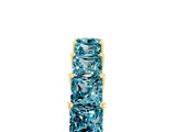 Yellow gold Princess Cut Blue Topaz Channel-Set Eternity Band with Prong Setting_11