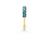 Yellow gold Princess Cut Blue Topaz Channel-Set Eternity Band with Prong Setting_8
