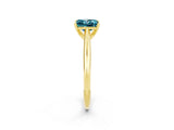 Yellow gold Princess Cut Blue Topaz Solitaire Engagement Ring with Cathedral Setting and Four-Prong Mount_20