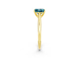 Yellow gold Princess Cut Blue Topaz Solitaire Engagement Ring with Cathedral Setting and Four-Prong Mount_26