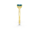 Yellow gold Princess Cut Blue Topaz Solitaire Engagement Ring with Cathedral Setting and Four-Prong Mount_68