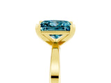 Yellow gold Princess Cut Blue Topaz Solitaire Engagement Ring with Classic Band and Four-Prong Setting_29