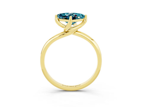 Yellow gold Princess Cut Blue Topaz Solitaire Engagement Ring with Four-Prong Setting and Classic Band_15
