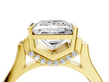 Yellow gold Princess Cut Brilliant Solitaire Diamond Ring with Channel Set Band and Bar Prong Setting_16
