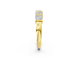 Yellow gold Princess Cut Channel Set Diamond Band with Bar Prong Setting_19