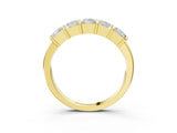 Yellow gold Princess Cut Channel Set Diamond Band with Bar Prong Setting_20