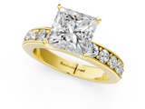 Yellow gold Princess Cut Channel Set Diamond Engagement Ring with Four-Prong Setting_242