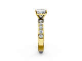 Yellow gold Princess Cut Channel Set Diamond Engagement Ring with Four-Prong Setting_243