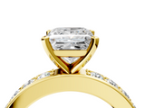 Yellow gold Princess Cut Channel Set Diamond Engagement Ring with Four-Prong Setting_245