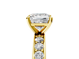 Yellow gold Princess Cut Channel Set Diamond Engagement Ring with Four-Prong Setting_246