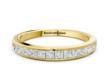 Yellow gold Princess Cut Channel Set Diamond Eternity Band_4