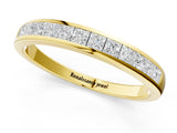 Yellow gold Princess Cut Channel Set Diamond Eternity Band_5