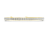 Yellow gold Princess Cut Channel Set Diamond Tennis Bracelet_2