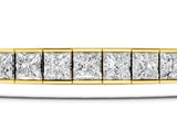 Yellow gold Princess Cut Channel Set Diamond Tennis Bracelet_3