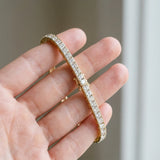 Yellow gold Princess Cut Channel Set Diamond Tennis Bracelet_8