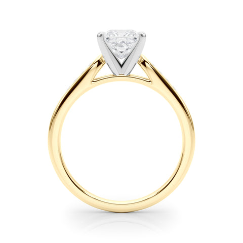 Yellow gold Princess Cut Channel Set Solitaire Engagement Ring with Four-Prong Setting 2