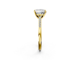 Yellow gold Princess Cut Channel Set Solitaire Engagement Ring with Four-Prong Setting_237