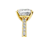 Yellow gold Princess Cut Channel Set Solitaire Engagement Ring with Four-Prong Setting_240