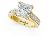 Yellow gold Princess Cut Channel Set Solitaire Engagement Ring with Prong Setting_34