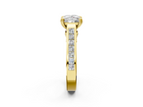 Yellow gold Princess Cut Channel Set Solitaire Engagement Ring with Prong Setting_35