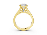 Yellow gold Princess Cut Channel Set Solitaire Engagement Ring with Prong Setting_36