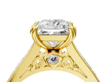 Yellow gold Princess Cut Channel Set Solitaire Engagement Ring with Prong Setting_37