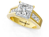 Yellow gold Princess Cut Channel Set Solitaire Ring with Four-Prong Setting_7