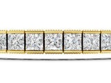 Yellow gold Princess Cut Channel Set Tennis Bracelet with Box Clasp_3