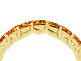 Yellow gold Princess Cut Citrine Channel-Set Eternity Band with Prong Setting_10