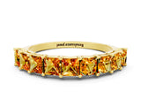 Yellow gold Princess Cut Citrine Channel-Set Eternity Band with Prong Setting_6