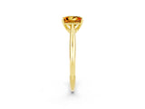 Yellow gold Princess Cut Citrine Solitaire Engagement Ring with Cathedral Setting and Four-Prong Mount_20