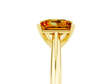 Yellow gold Princess Cut Citrine Solitaire Engagement Ring with Cathedral Setting and Four-Prong Mount_23