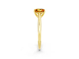 Yellow gold Princess Cut Citrine Solitaire Engagement Ring with Cathedral Setting and Four-Prong Mount_26