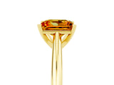 Yellow gold Princess Cut Citrine Solitaire Engagement Ring with Cathedral Setting and Four-Prong Mount_29