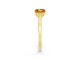 Yellow gold Princess Cut Citrine Solitaire Engagement Ring with Cathedral Setting and Four-Prong Mount_68