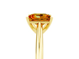Yellow gold Princess Cut Citrine Solitaire Engagement Ring with Cathedral Setting and Four-Prong Mount_71