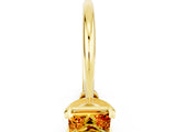 Yellow gold Princess Cut Citrine Solitaire Engagement Ring with Classic Band and Four-Prong Setting_22