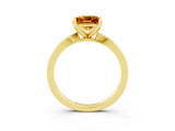 Yellow gold Princess Cut Citrine Solitaire Engagement Ring with Classic Band and Four-Prong Setting_27