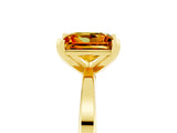 Yellow gold Princess Cut Citrine Solitaire Engagement Ring with Classic Band and Four-Prong Setting_29