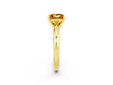 Yellow gold Princess Cut Citrine Solitaire Engagement Ring with Round Band and Four-Prong Setting_2
