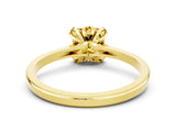 Yellow gold Princess Cut Citrine Solitaire Ring with Flower Prong Setting and Classic Band_12