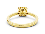 Yellow gold Princess Cut Citrine Solitaire Ring with Flower Prong Setting and Classic Band_36