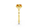 Yellow gold Princess Cut Citrine Solitaire Ring with Flower Prong Setting and Classic Band_38