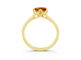 Yellow gold Princess Cut Citrine Solitaire Ring with Flower Prong Setting and Classic Band_39