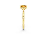 Yellow gold Princess Cut Citrine Solitaire Ring with Thin Band and Four-Prong Setting_2
