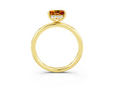 Yellow gold Princess Cut Citrine Solitaire Ring with Thin Band and Four-Prong Setting_3