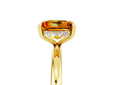 Yellow gold Princess Cut Citrine Solitaire Ring with Thin Band and Four-Prong Setting_5
