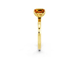 Yellow gold Princess Cut Citrine Solitaire Ring with Thin Band and Prong Setting_14